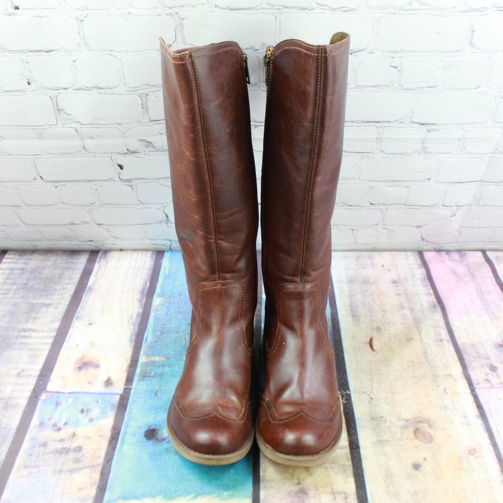 TIMBERLANDKnee High Side Zip Saddle Boots Size 6.5 - Picture 5 of 10